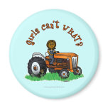 Dark Orange Farmer Girl Fridge Magnets