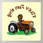 Dark Orange Farmer Girl Poster