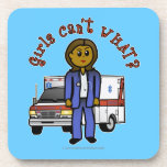 Dark Paramedic Girl Beverage Coaster