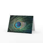 Dark Peacock Feather Wedding Card