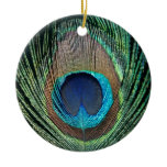 Dark Peacock Feather Christmas Ornament