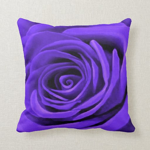 Dark Periwinkle Rose Throw Pillow Zazzle