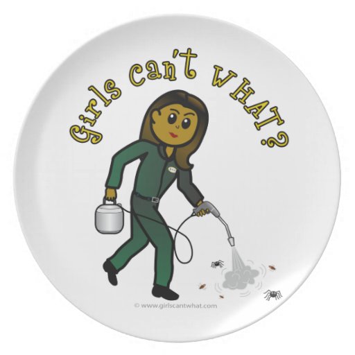 Dark Pest Control Girl Plate