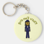 Dark Pilot Girl Key Chain