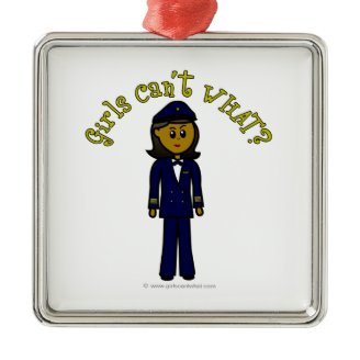 Dark Pilot Girl Christmas Ornament