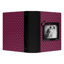 Dark Pink and Black Damask Wedding Album