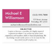 Dark Pink Corner RESUME Business Cards business cards