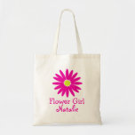 Dark Pink Daisy with Customizable Text Bags