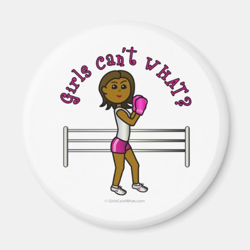 Dark Pink Female Boxer Refrigerator Magnets