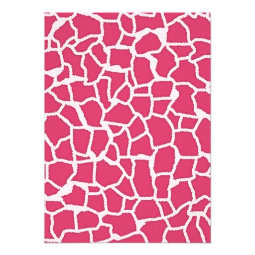 Dark Pink Giraffe Animal Print; Chalkboard Custom Invitations