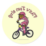 Dark Pink Girls BMX Round Stickers
