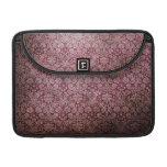 Dark pink grunge damask wallpaper sleeve for MacBooks