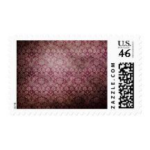 Dark pink grunge damask wallpaper postage stamp