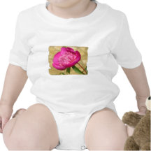 Dark Pink Peony Baby Bodysuits