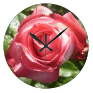 Dark Pink Rose Clock