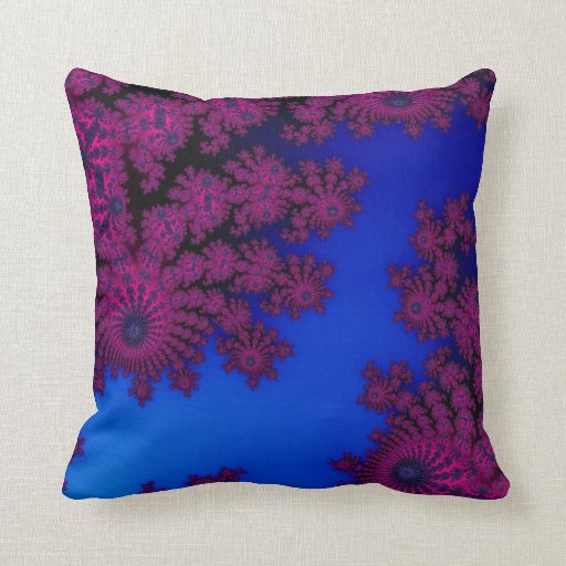 Dark Pink Rose on Royal Blue Throw Pillow Zazzle