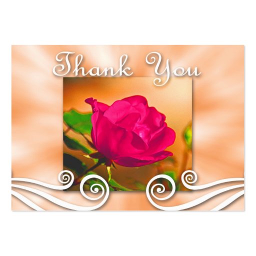 Dark Pink Rose Thank you Business Card (front side)