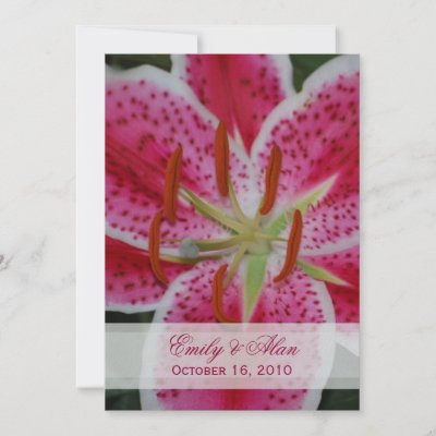 Dark Pink Stargazer Lily Wedding Invitation By Dlgray