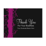 Dark Pink Swirls :: Business Postcard Template