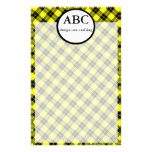Dark Plaid Monogram Custom Stationery