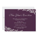 Dark plum ornate borders festive party celebration invitation