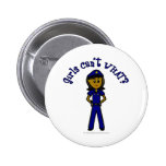Dark Police Officer Girl Pinback Buttons