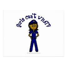 Dark Police Officer Girl Postcards