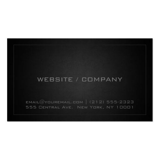 Dark Professional Monogram Business Card (back side)