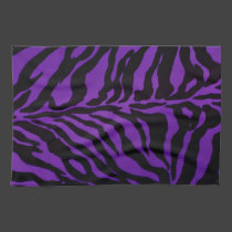 Dark Purple and Black Zebra Striped Hand Towel kitchen towels
