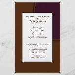 Dark purple and Brown modern Wedding Full Color Flyer