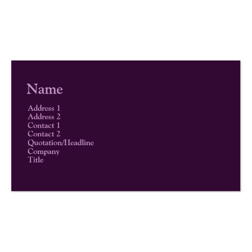 dark purple business card template (front side)