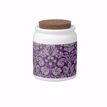 Dark Purple Damask candy jars