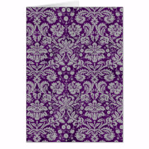 Dark Purple Damask cards
