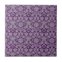 Dark Purple Damask tiles