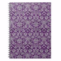 Dark Purple Damask notebooks
