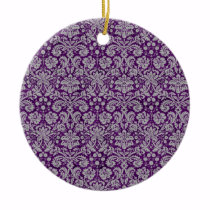 Dark Purple Damask ornaments