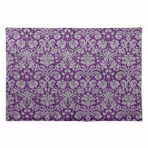 Dark Purple Damask placemats