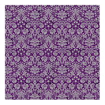 Dark Purple Damask posters
