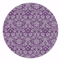 Dark Purple Damask stickers