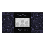 Dark Purple Flower Graphic. Spiral. Custom Photo Card
