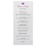 Dark Purple Orchid Wedding Program Rack Card Design