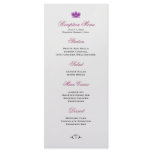 Dark Purple Orchid Wedding Reception Menu Personalized Rack Card