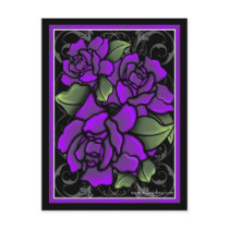 Dark Purple Roses Postcard