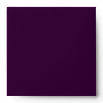 Dark Purple Square Scrollwork Monogram Envelopes
