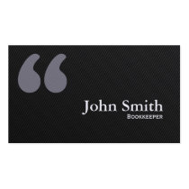 Dark Quotation Marks Bookkeeper Business Card