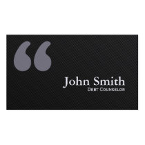 Dark Quote Marks Debt Counselor Business Card