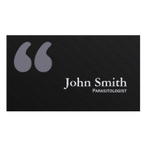Dark Quote Marks Parasitology Business Card