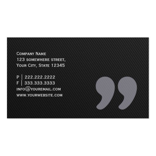 Dark Quote Marks Screenwriter Business Card (back side)