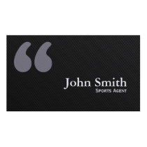 Dark Quote Marks Sports Agent Business Card