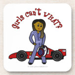 Dark Race Car Driver Beverage Coasters